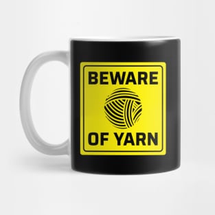 Beware of Yarn - Funny Knitting Quotes Mug